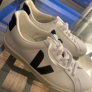 VEJA white sneakers with black V